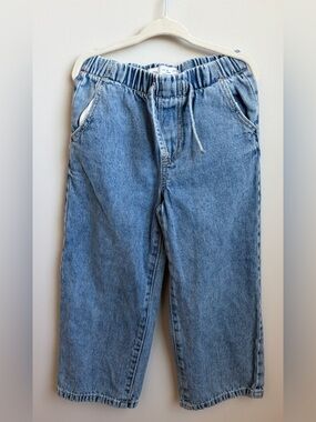 Zara Light Wash Elastic Waist Denim Jeans
